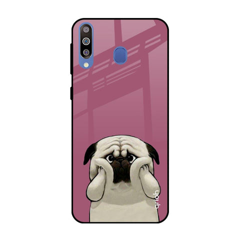 Funny Pug Face Samsung Galaxy M40 Glass Back Cover Online