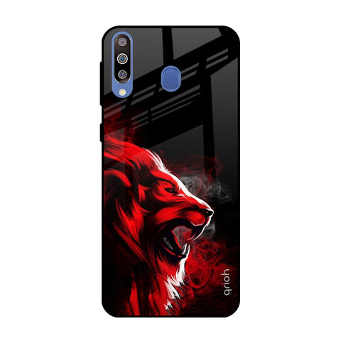 Red Angry Lion Samsung Galaxy M40 Glass Back Cover Online