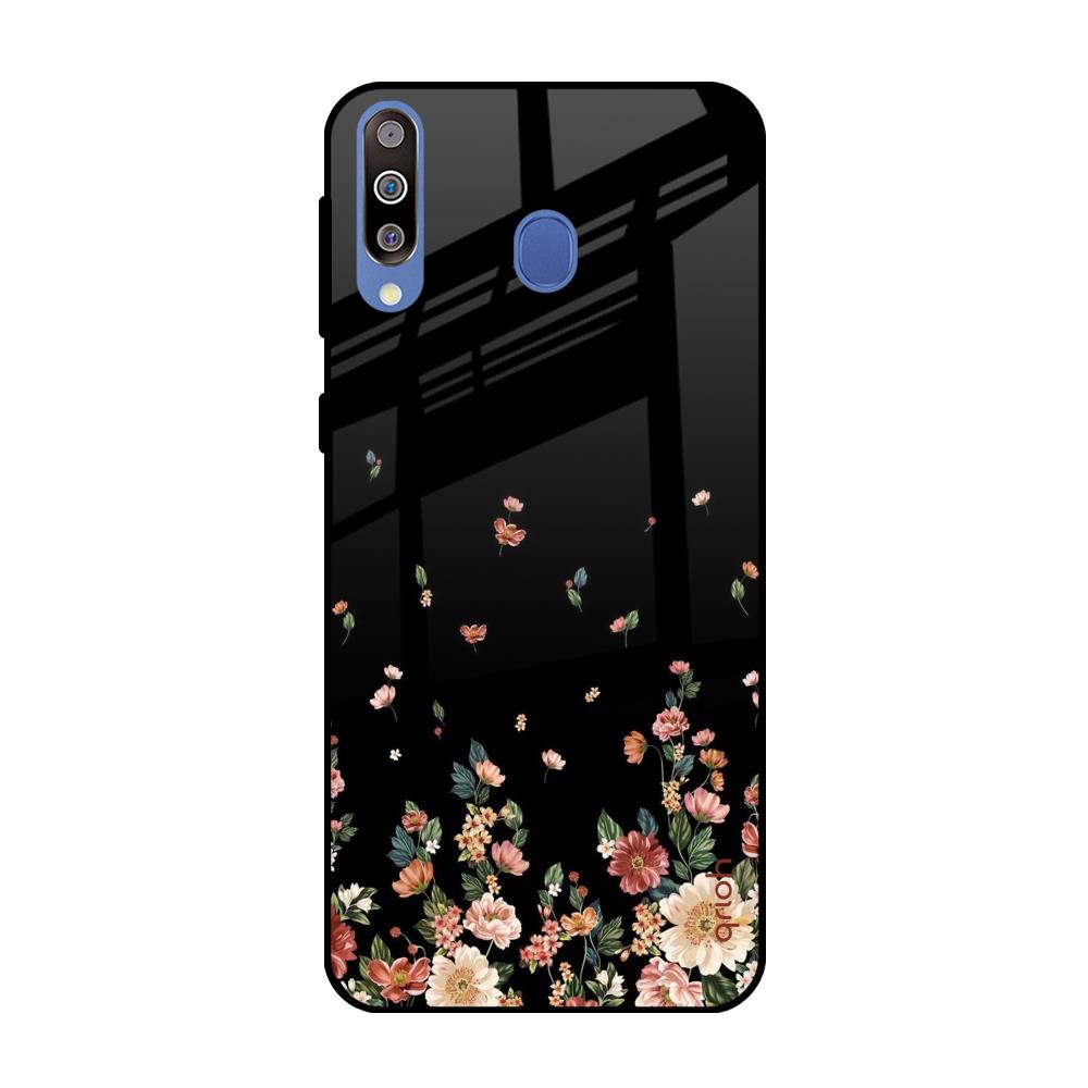 Floating Floral Print Samsung Galaxy M40 Glass Back Cover Online