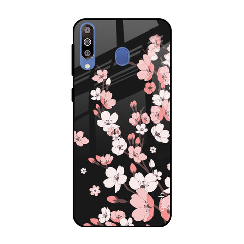 Black Cherry Blossom Samsung Galaxy M40 Glass Back Cover Online