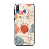 Abstract Faces Samsung Galaxy M40 Glass Back Cover Online