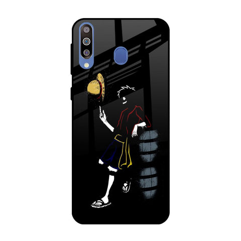 Luffy Line Art Samsung Galaxy M40 Glass Back Cover Online