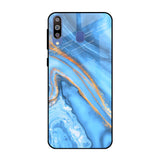 Vibrant Blue Marble Samsung Galaxy M40 Glass Back Cover Online