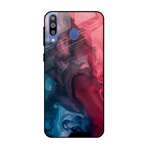 Blue & Red Smoke Samsung Galaxy M40 Glass Back Cover Online