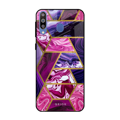 Electroplated Geometric Marble Samsung Galaxy M40 Glass Back Cover Online
