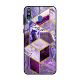 Purple Rhombus Marble Samsung Galaxy M40 Glass Back Cover Online