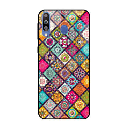Multicolor Mandala Samsung Galaxy M40 Glass Back Cover Online