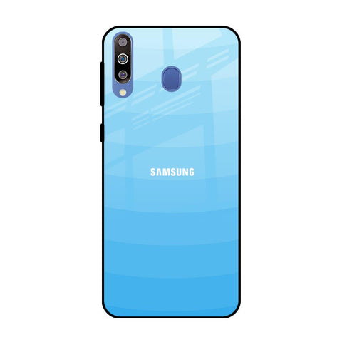 Wavy Blue Pattern Samsung Galaxy M40 Glass Back Cover Online
