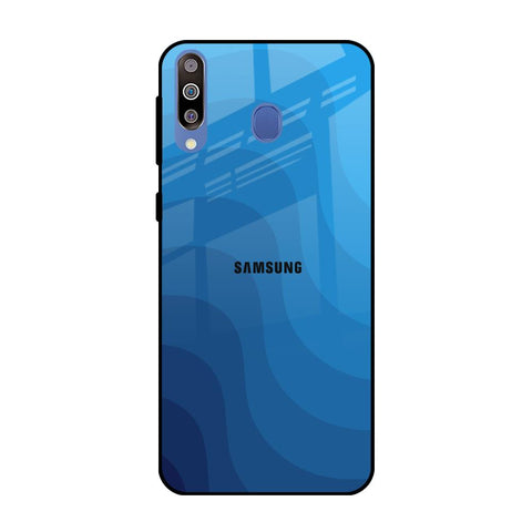 Blue Wave Abstract Samsung Galaxy M40 Glass Back Cover Online