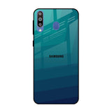 Green Triangle Pattern Samsung Galaxy M40 Glass Back Cover Online