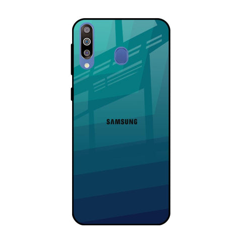 Green Triangle Pattern Samsung Galaxy M40 Glass Back Cover Online