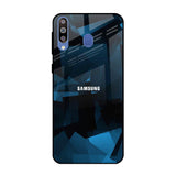 Polygonal Blue Box Samsung Galaxy M40 Glass Back Cover Online