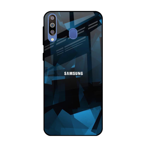 Polygonal Blue Box Samsung Galaxy M40 Glass Back Cover Online