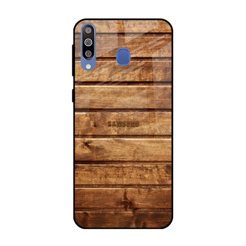 Wooden Planks Samsung Galaxy M40 Glass Back Cover Online