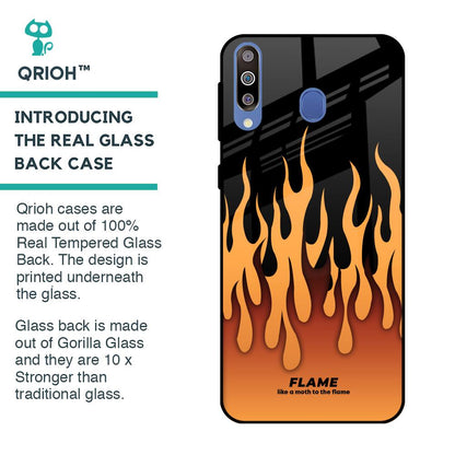 Fire Flame Glass Case for Samsung Galaxy M40