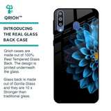Half Blue Flower Glass Case for Samsung Galaxy M40