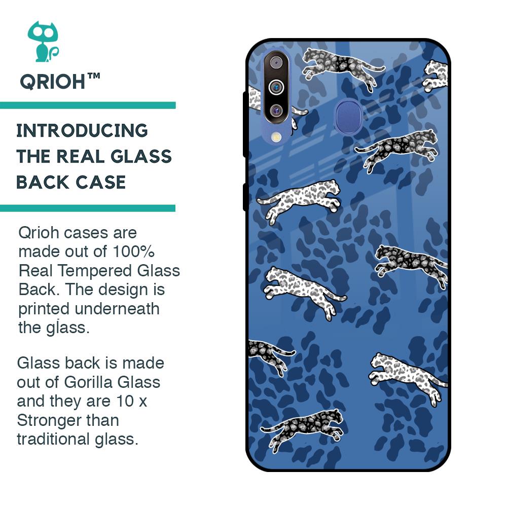 Blue Cheetah Glass Case for Samsung Galaxy M40