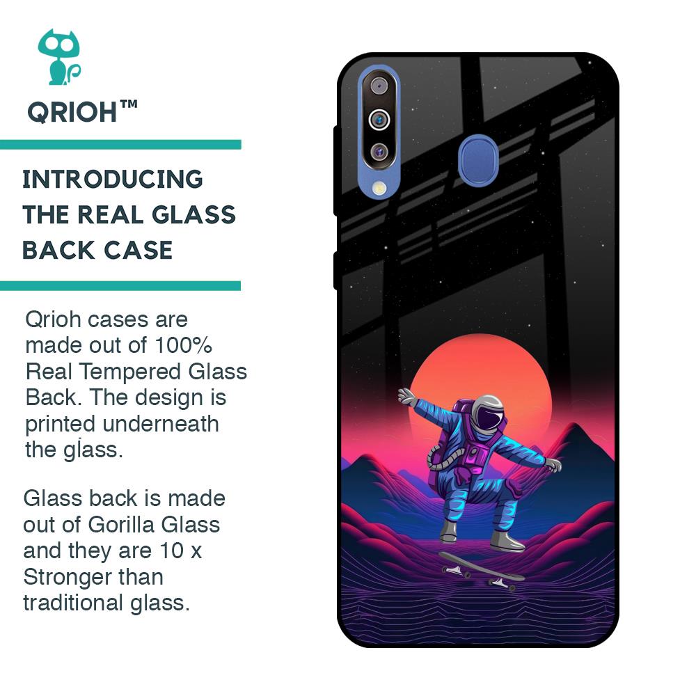 Retro Astronaut Glass Case for Samsung Galaxy M40