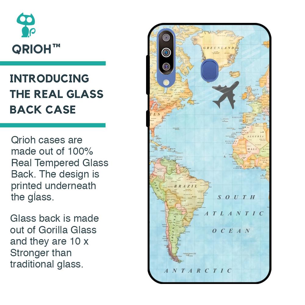Travel Map Glass Case for Samsung Galaxy M40
