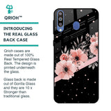 Floral Black Band Glass Case For Samsung Galaxy M40