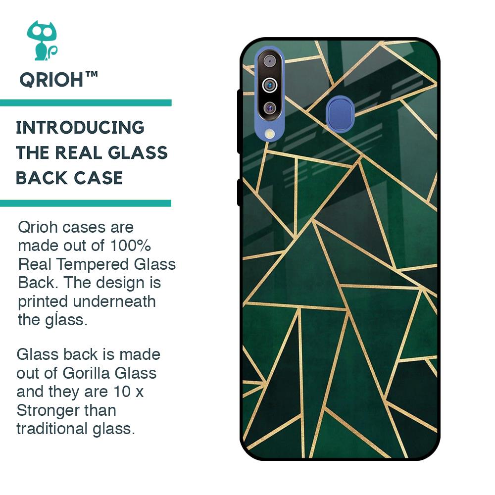 Abstract Green Glass Case For Samsung Galaxy M40