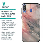 Pink And Grey Marble Glass Case For Samsung Galaxy M40