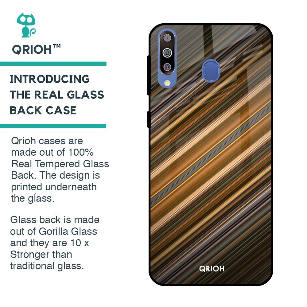Diagonal Slash Pattern Glass Case for Samsung Galaxy M40