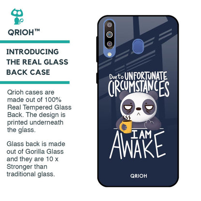 Struggling Panda Glass Case for Samsung Galaxy M40