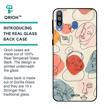 Abstract Faces Glass Case for Samsung Galaxy M40