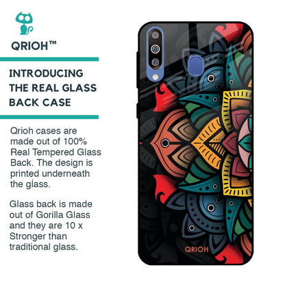 Retro Gorgeous Flower Glass Case for Samsung Galaxy M40