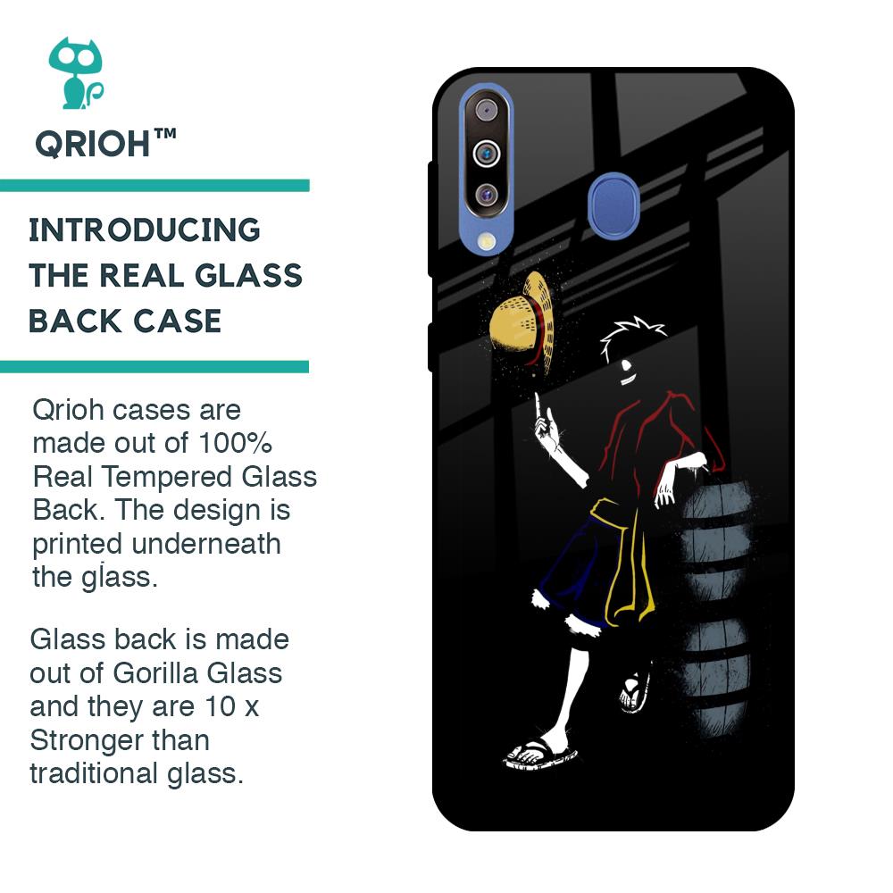 Luffy Line Art Glass Case for Samsung Galaxy M40