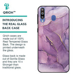Purple Gold Marble Glass Case for Samsung Galaxy M40