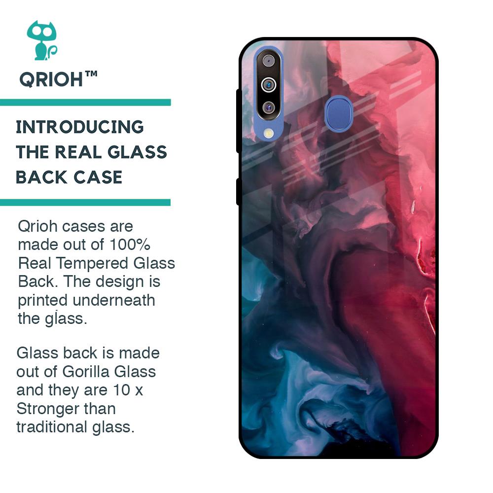 Blue & Red Smoke Glass Case for Samsung Galaxy M40
