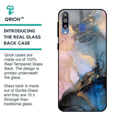 Marble Ink Abstract Glass Case for Samsung Galaxy M40