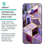 Purple Rhombus Marble Glass Case for Samsung Galaxy M40