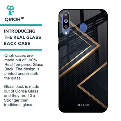 Sleek Golden & Navy Glass Case for Samsung Galaxy M40