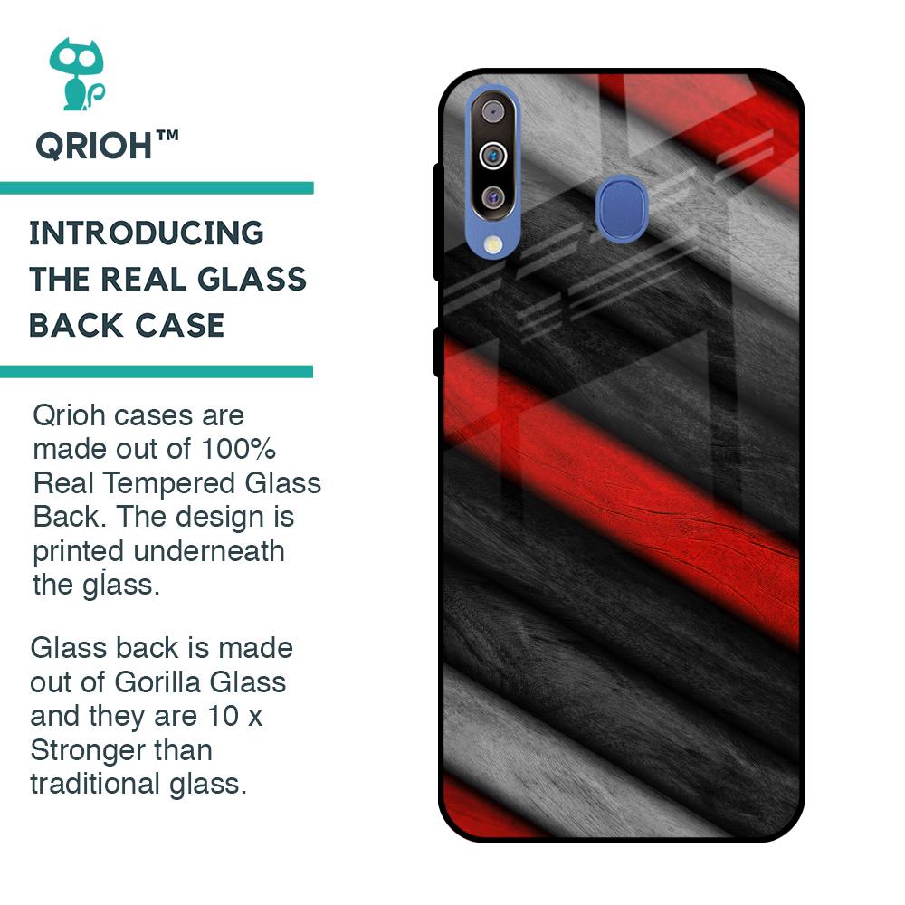 Soft Wooden Texture Glass Case for Samsung Galaxy M40