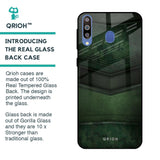 Green Leather Glass Case for Samsung Galaxy M40
