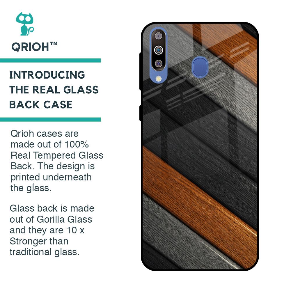 Tri Color Wood Glass Case for Samsung Galaxy M40