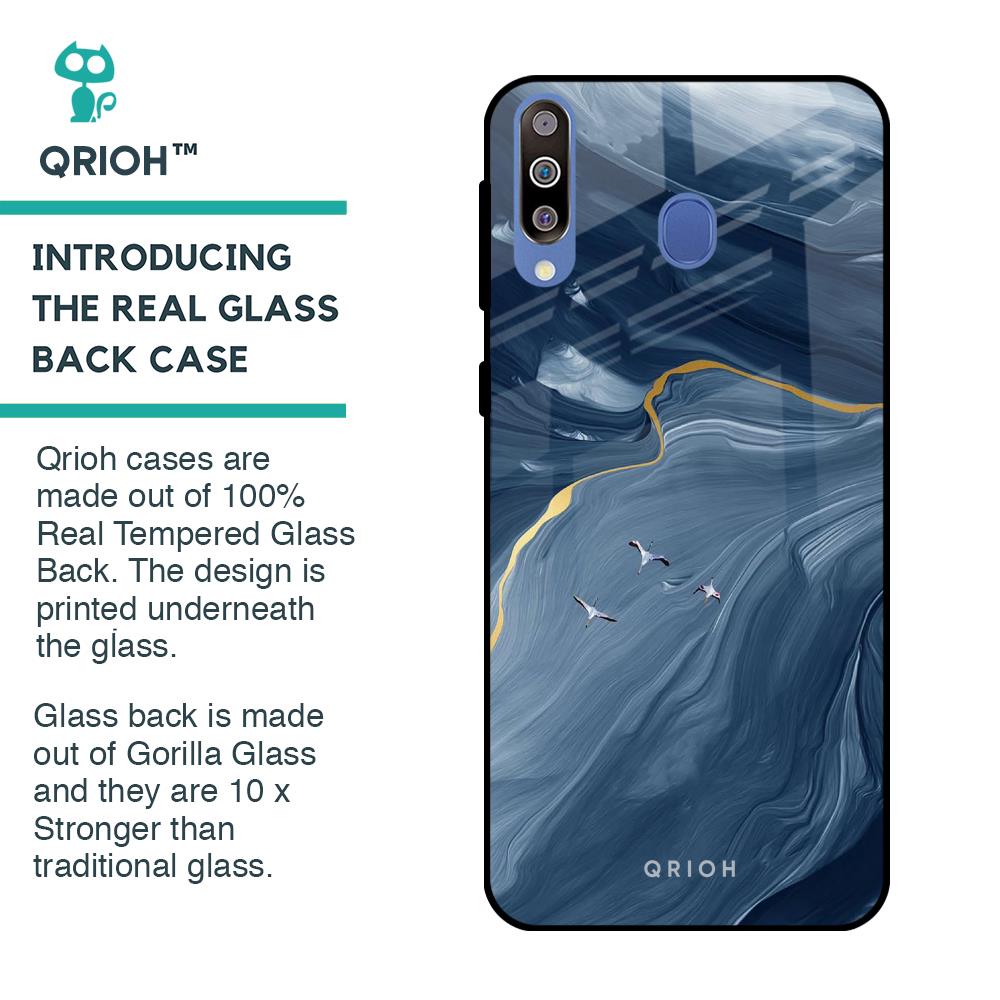 Deep Ocean Marble Glass Case for Samsung Galaxy M40