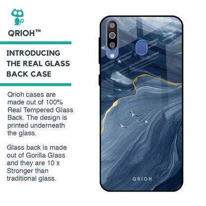 Deep Ocean Marble Glass Case for Samsung Galaxy M40