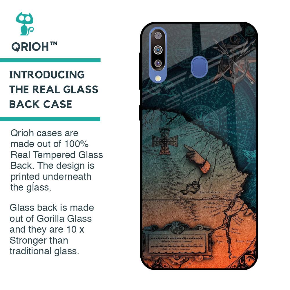 Geographical Map Glass Case for Samsung Galaxy M40