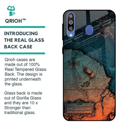 Geographical Map Glass Case for Samsung Galaxy M40