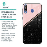 Marble Texture Pink Glass Case For Samsung Galaxy M40