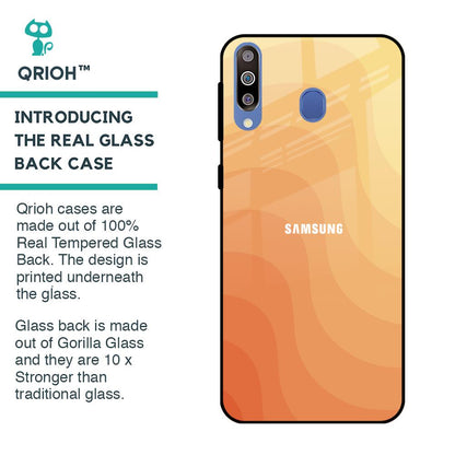 Orange Curve Pattern Glass Case for Samsung Galaxy M40