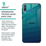 Green Triangle Pattern Glass Case for Samsung Galaxy M40