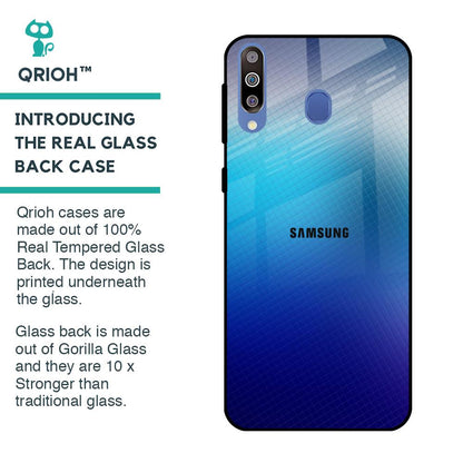 Blue Rhombus Pattern Glass Case for Samsung Galaxy M40
