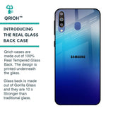 Blue Rhombus Pattern Glass Case for Samsung Galaxy M40