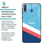 Pink & White Stripes Glass Case For Samsung Galaxy M40