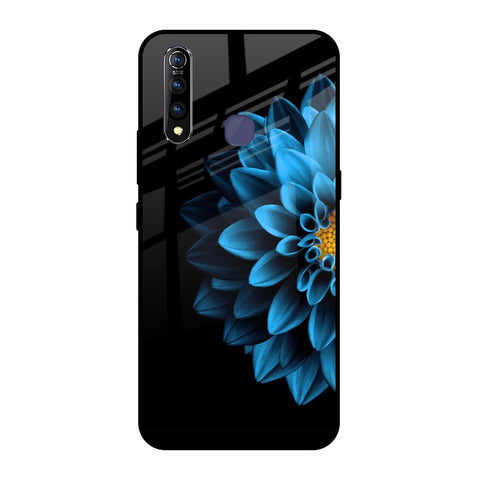 Half Blue Flower Vivo Z1 Pro Glass Back Cover Online